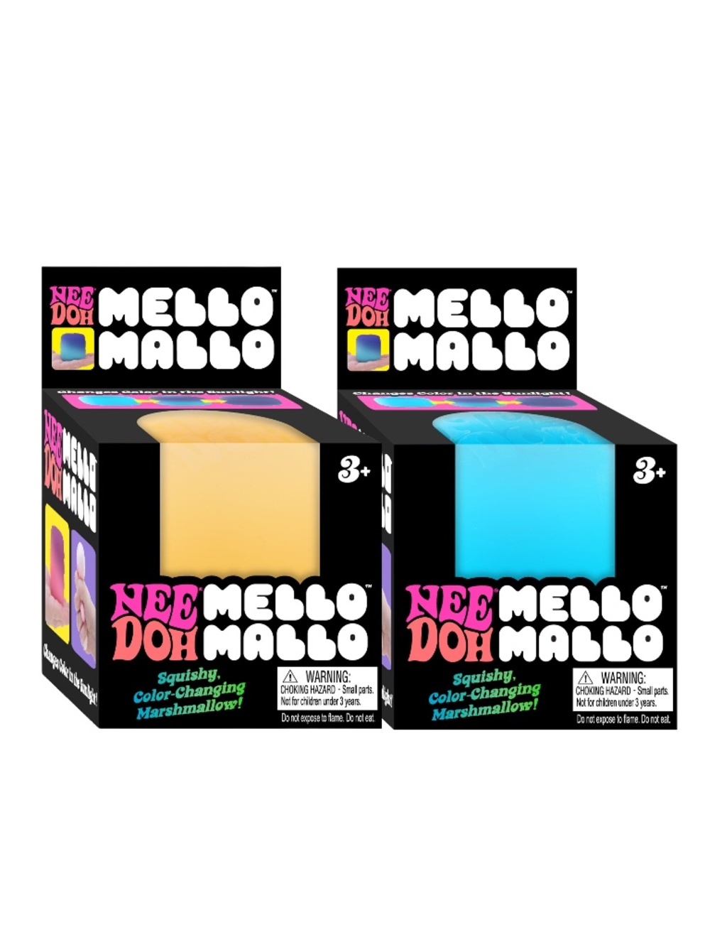 NeeDoh Mello Mallo Color Changing Squishy Toy Set Blue & Yellow NEW Schylling